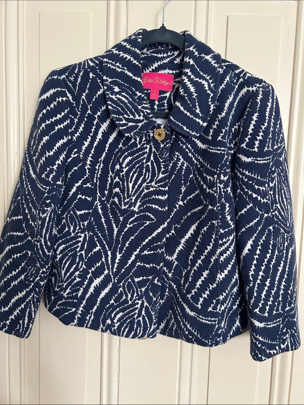 Lilly Pulitzer Women’s Navy & White Patterned Jacket